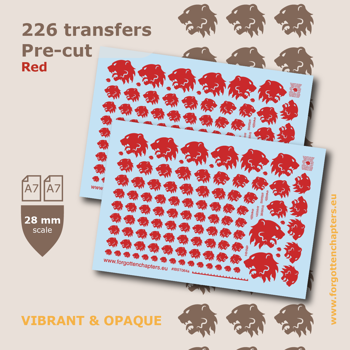 Lion Heads - Red